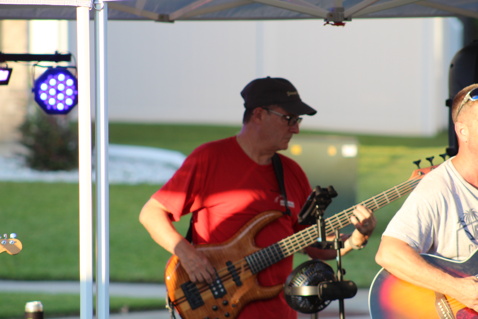 Band members performing together