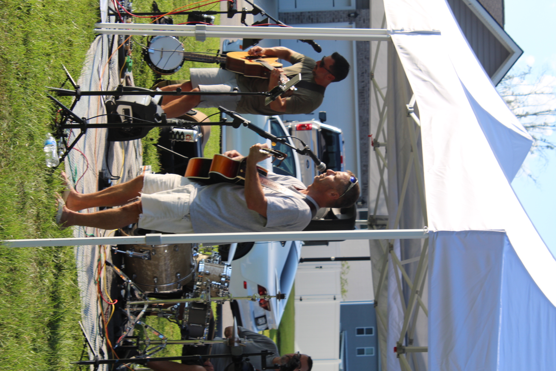 Band performing at neighborhood event